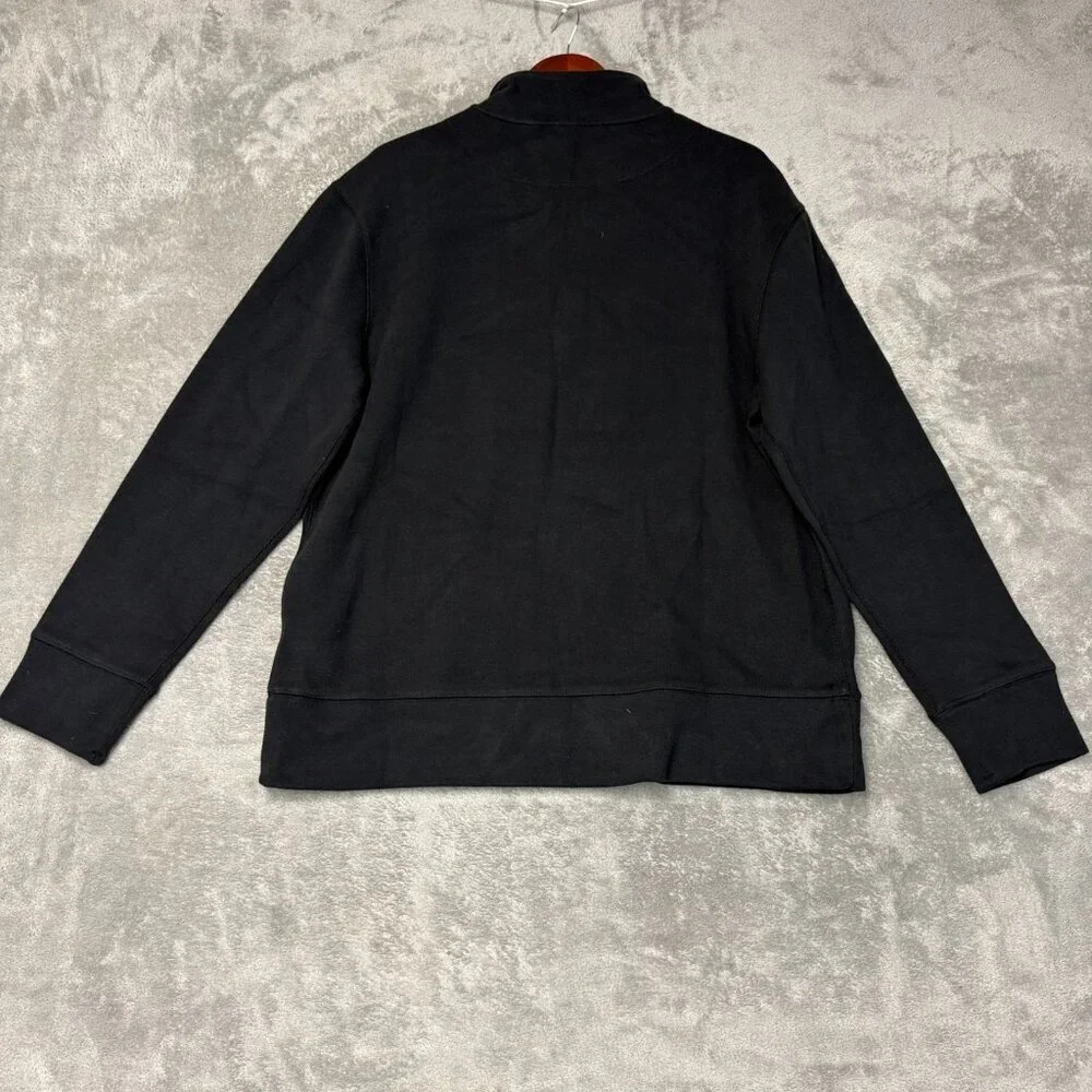 Banana Republic Men's XL Black 1/4 Zip Pullover Sweatshirt Cotton Blend K1177